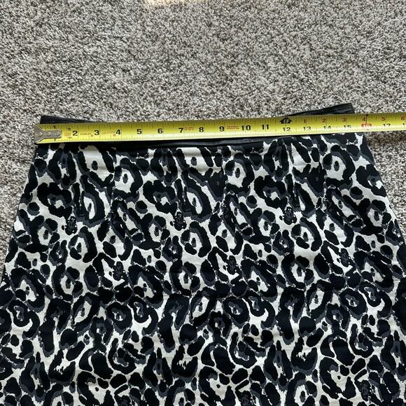 Milly black & cream animal print pencil skirt size 10 - Picture 9 of 9